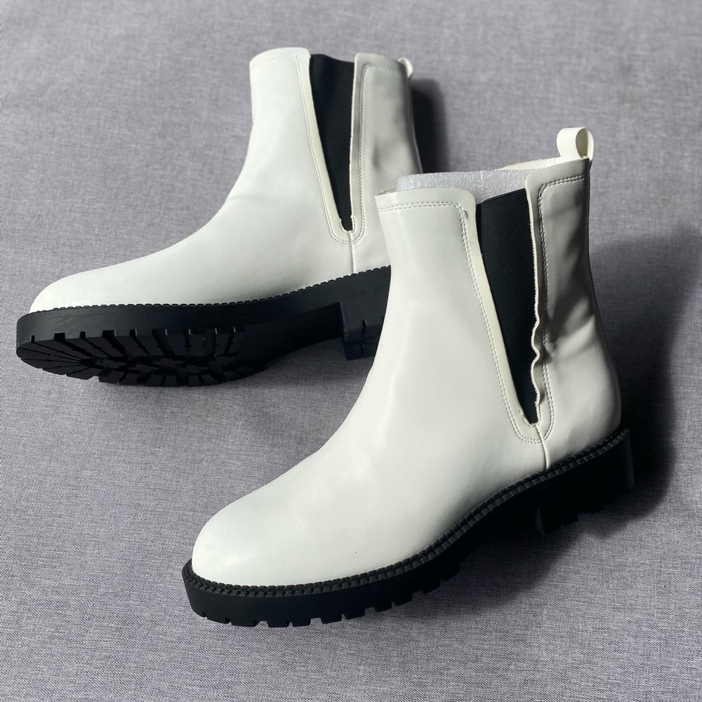 ZBY Women's Lug Sole Platform Ankle Boots Chelsea Size 10